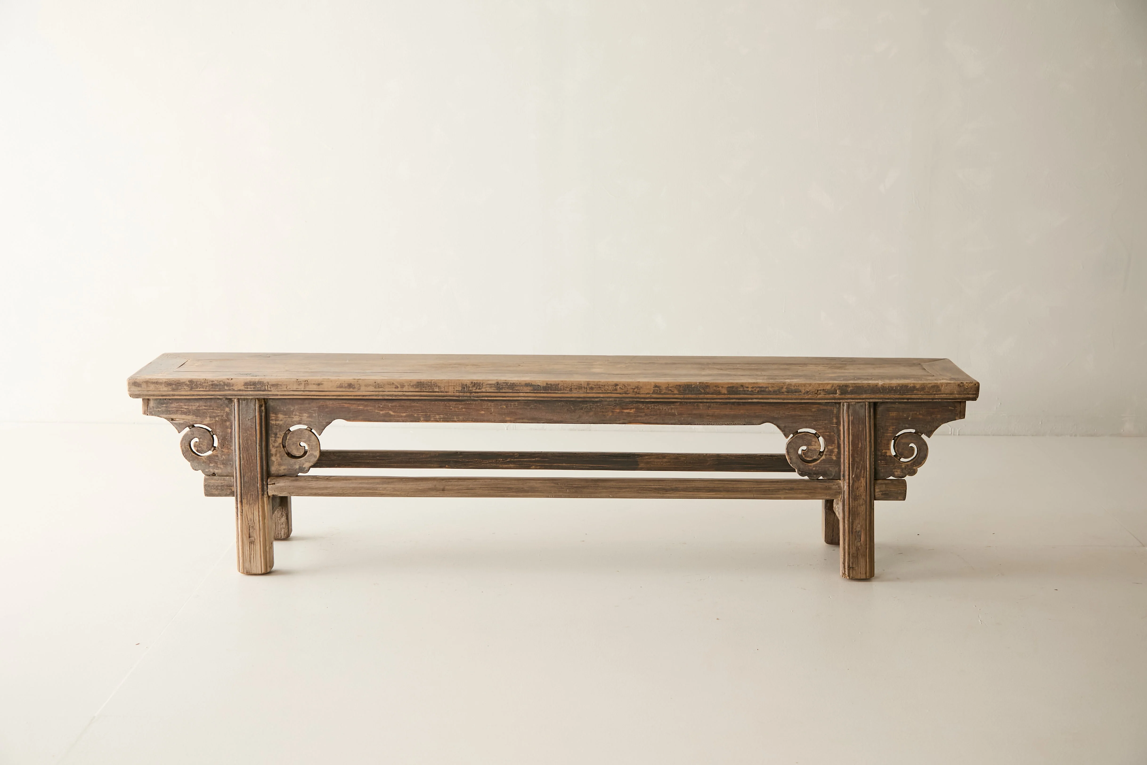 Antique Solid Elm Bench - Circa 1925 No. J2 - Image 2