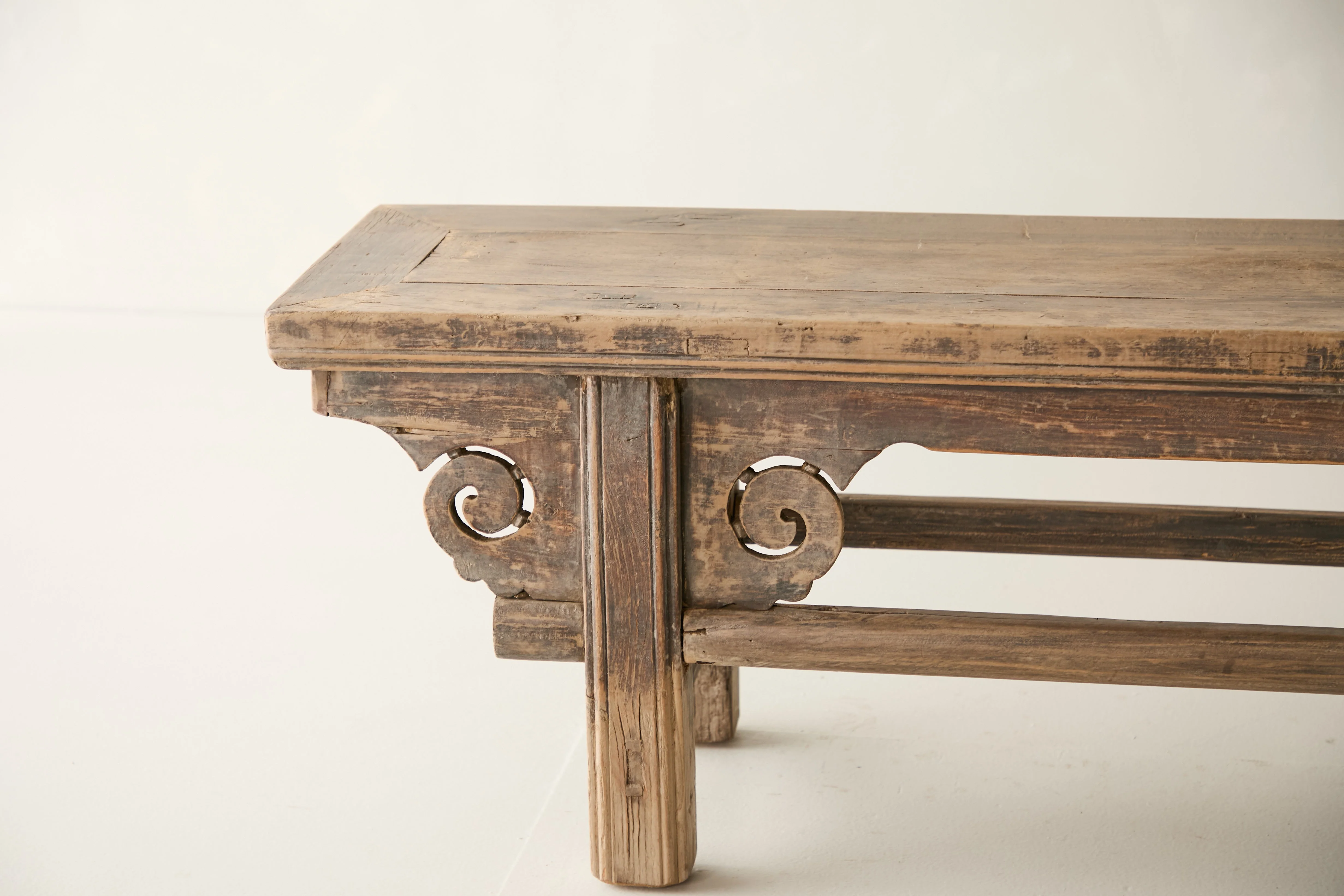 Antique Solid Elm Bench - Circa 1925 No. J2 - Image 3