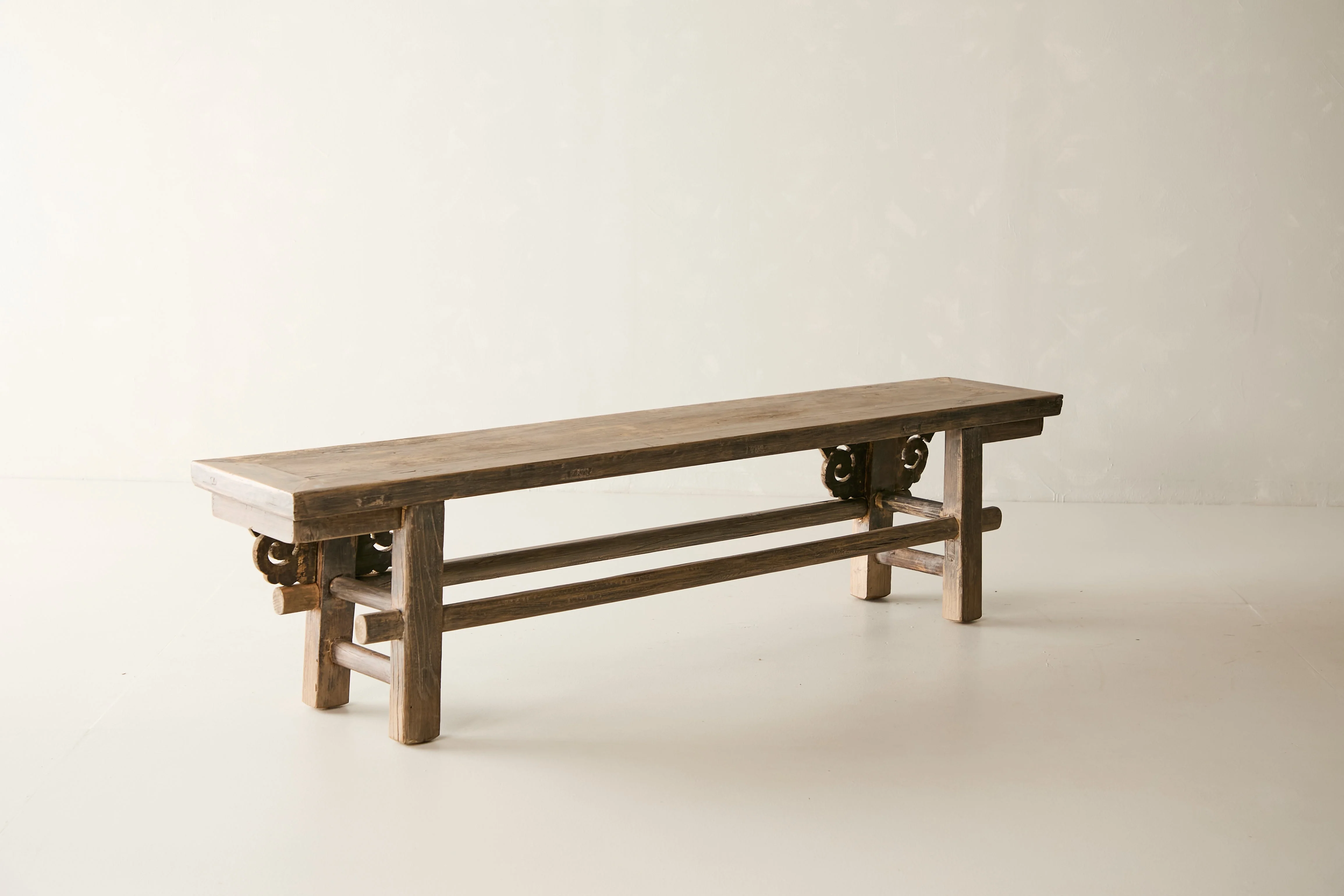 Antique Solid Elm Bench - Circa 1925 No. J2 - Image 5