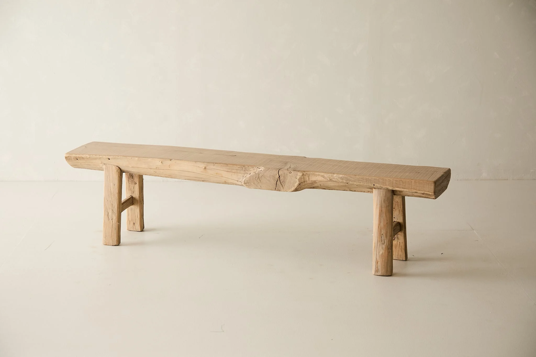 Reclaimed Solid Elm Bench No. N23 - Image 3