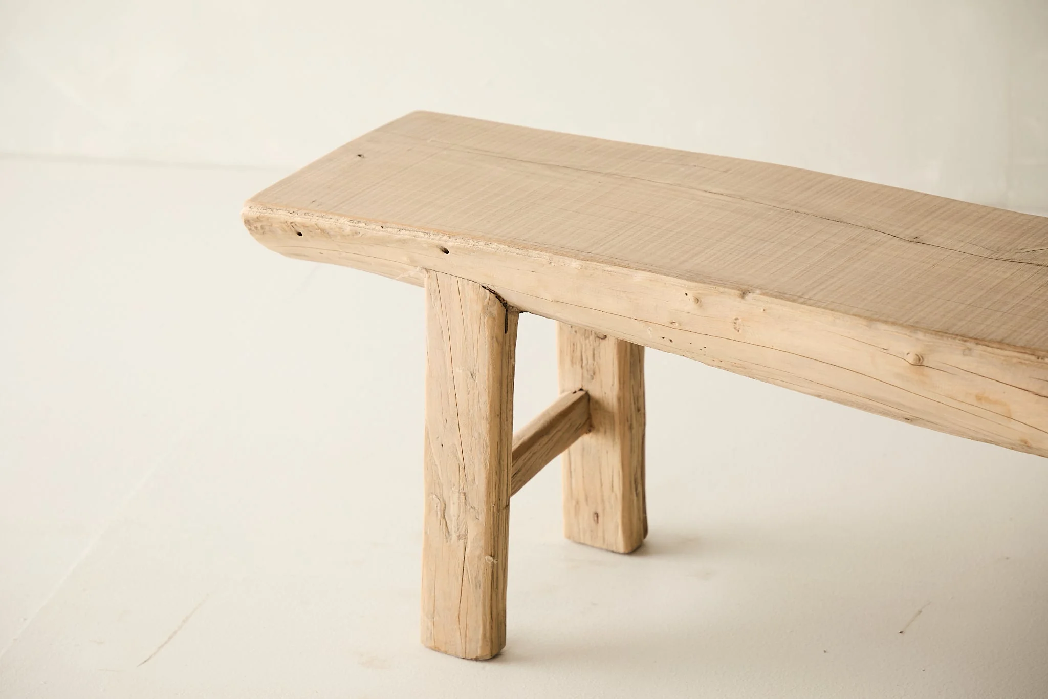 Reclaimed Solid Elm Bench No. N23 - Image 4