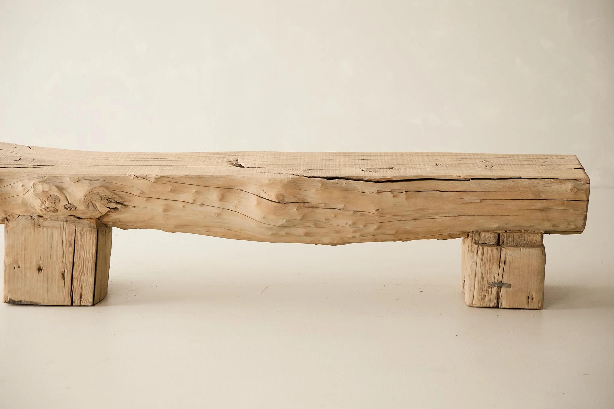 Reclaimed Solid Elm Slab Bench No. N25 - Image 2