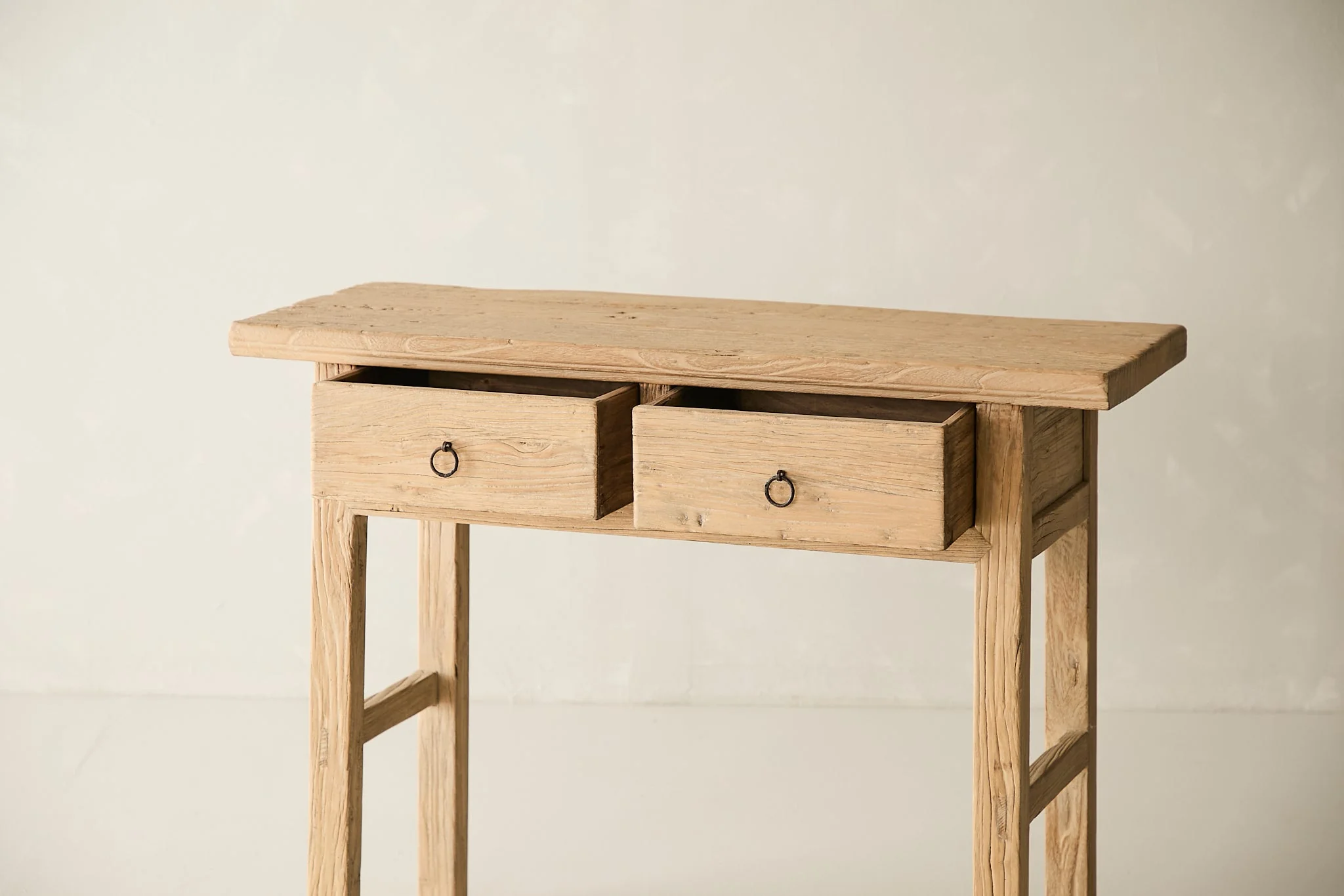 Reclaimed Solid Elm 2-Drawer Console No. NN1 - Image 4