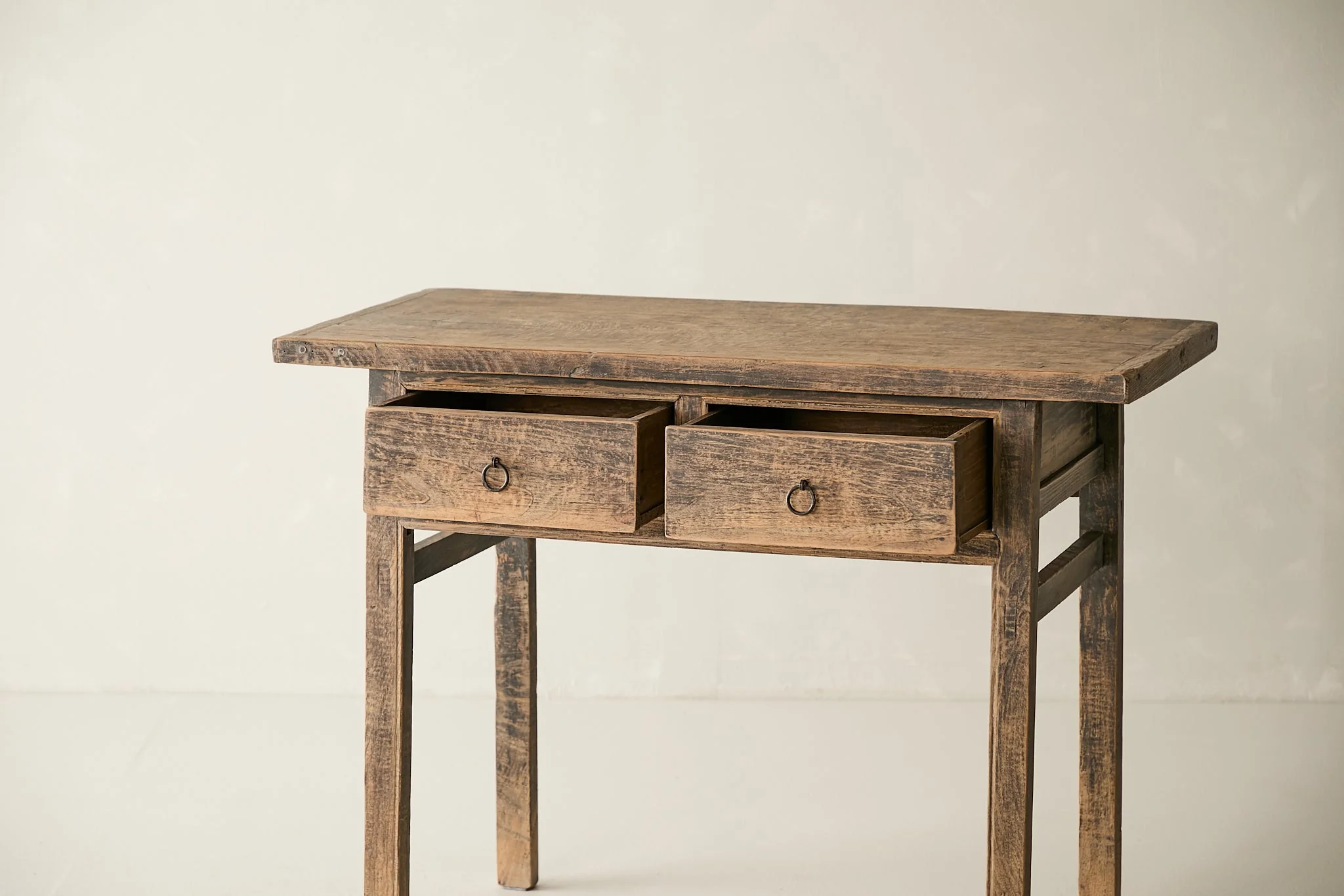 Vintage Solid Elm 2-Drawer Console No. N60 - Circa 1945 - Image 4