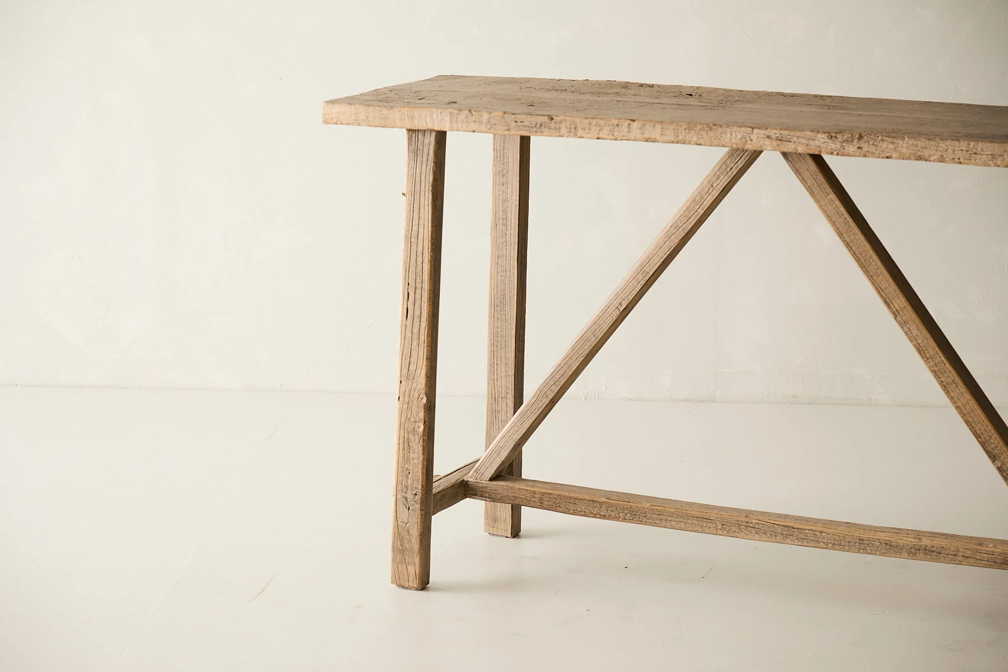 Reclaimed Solid Poplar Trestle Console No. N66 - Image 4