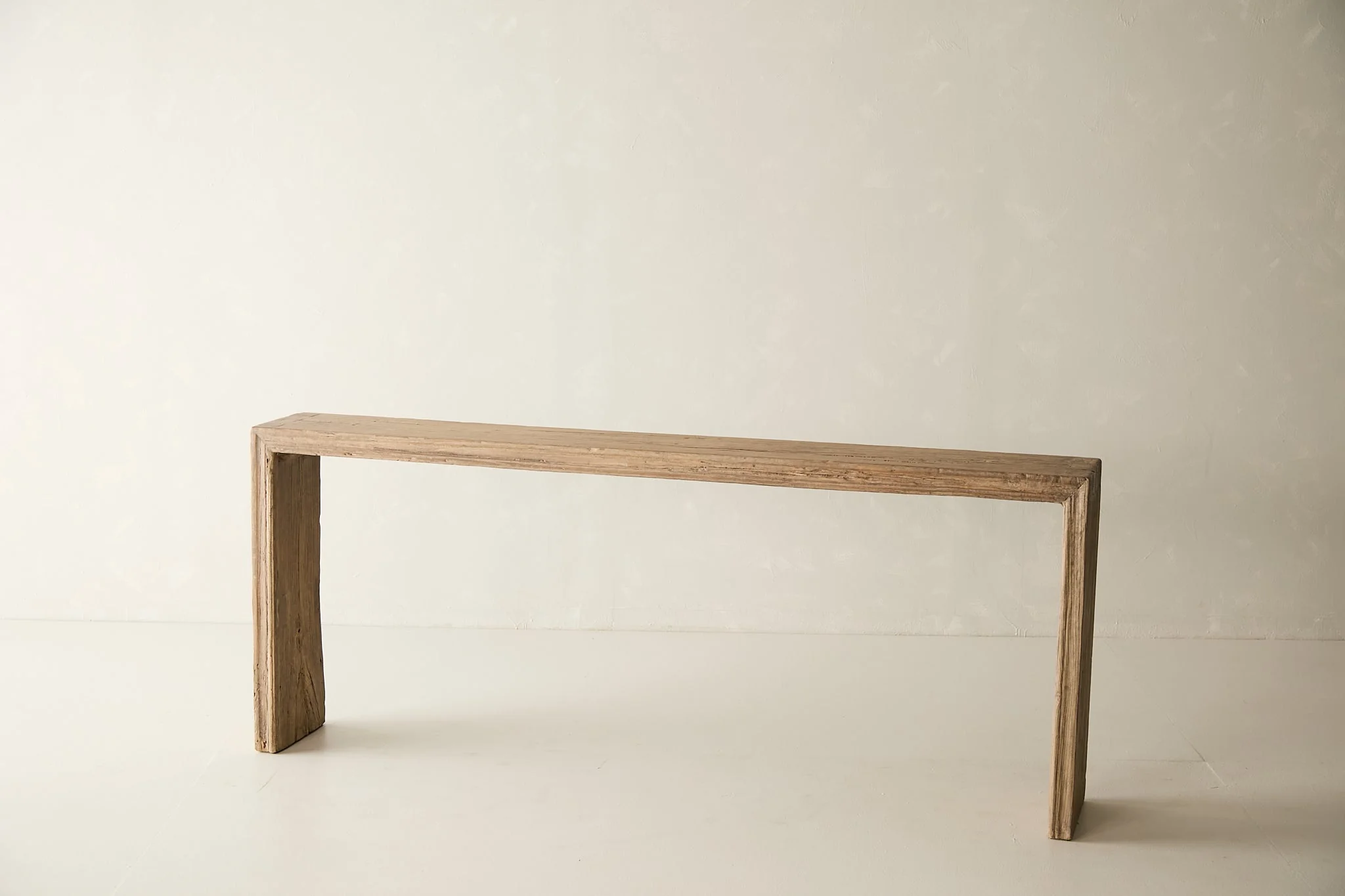 Reclaimed Solid Elm Waterfall Edge Console No. N77 - Image 3