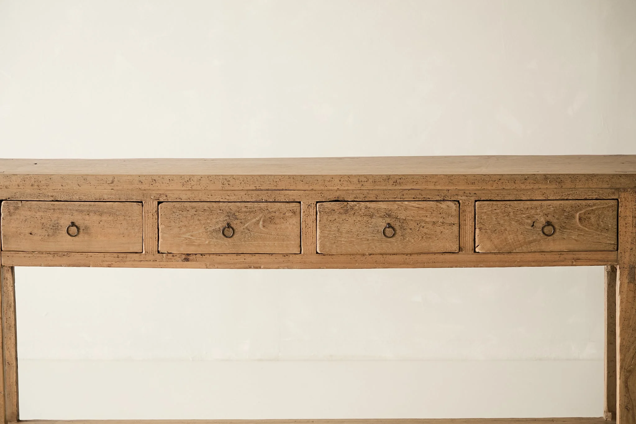 Vintage Solid Elm 4-Drawer Console with Shelf No. N83 - Circa 1925 - Image 2