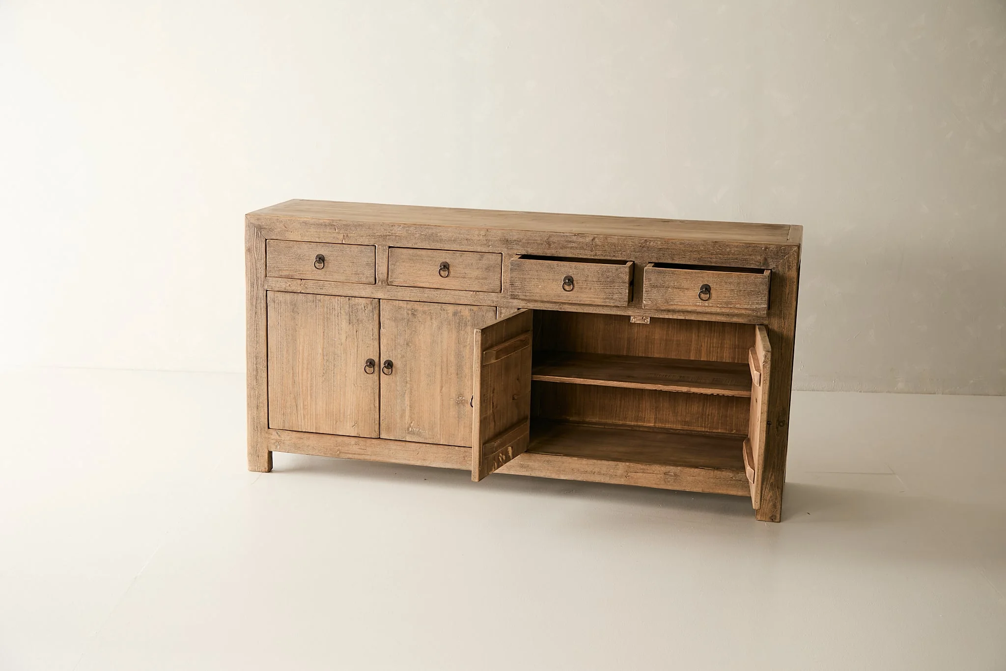 Vintage Solid Elm 4-Door Sideboard No. N105 - Circa 1905 - Image 5