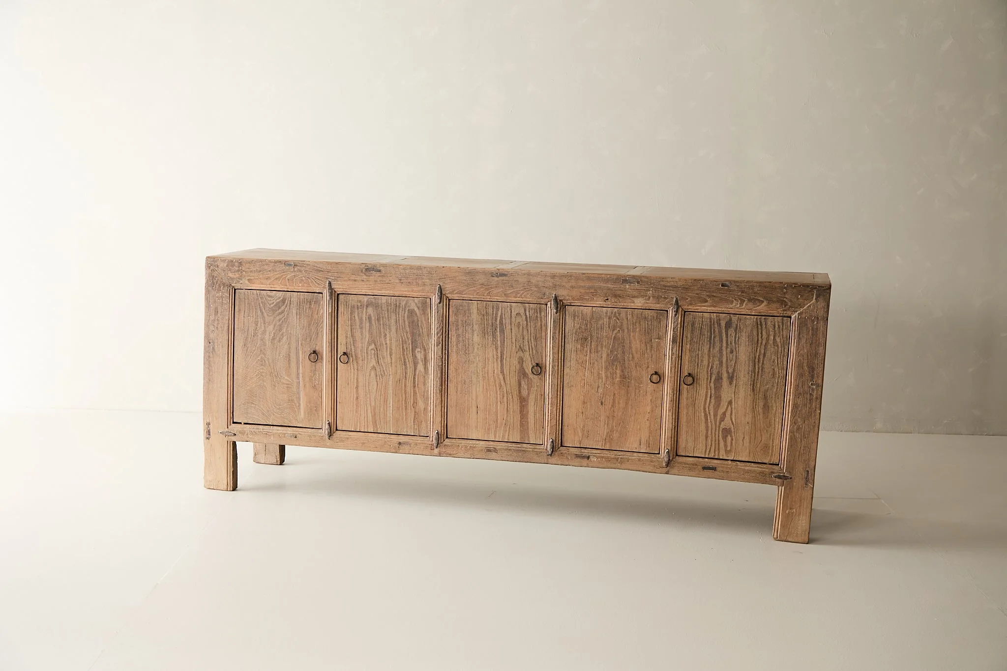 Vintage Solid Elm 5-Door Sideboard No. N121 - Circa 1925 - Image 4