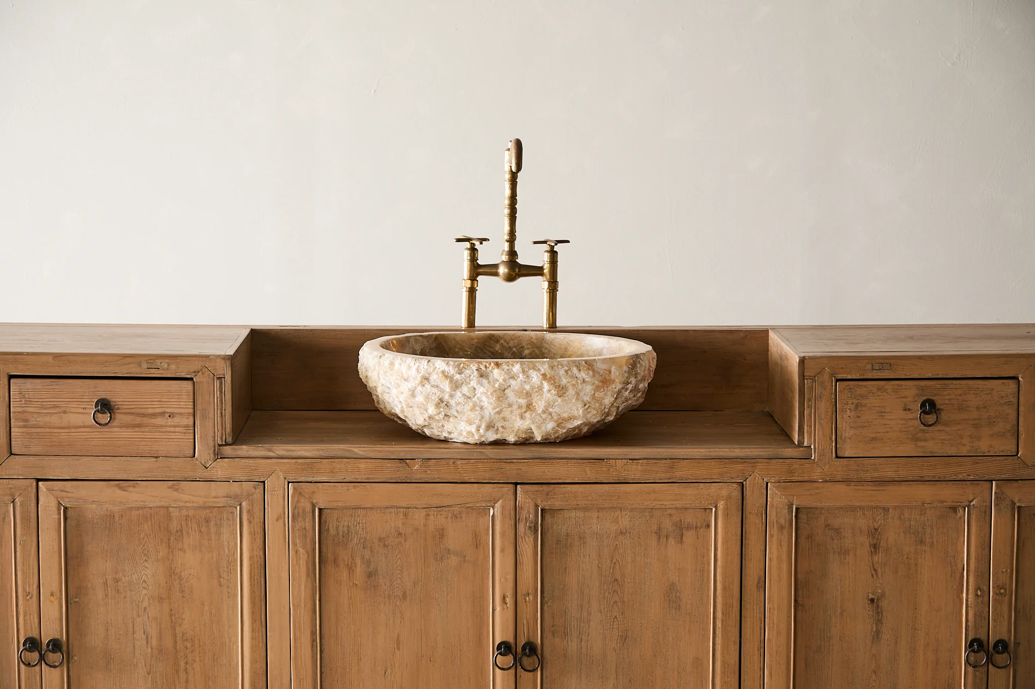 Vintage 7 Drawer Sideboard with Vanity Sink - Image 3