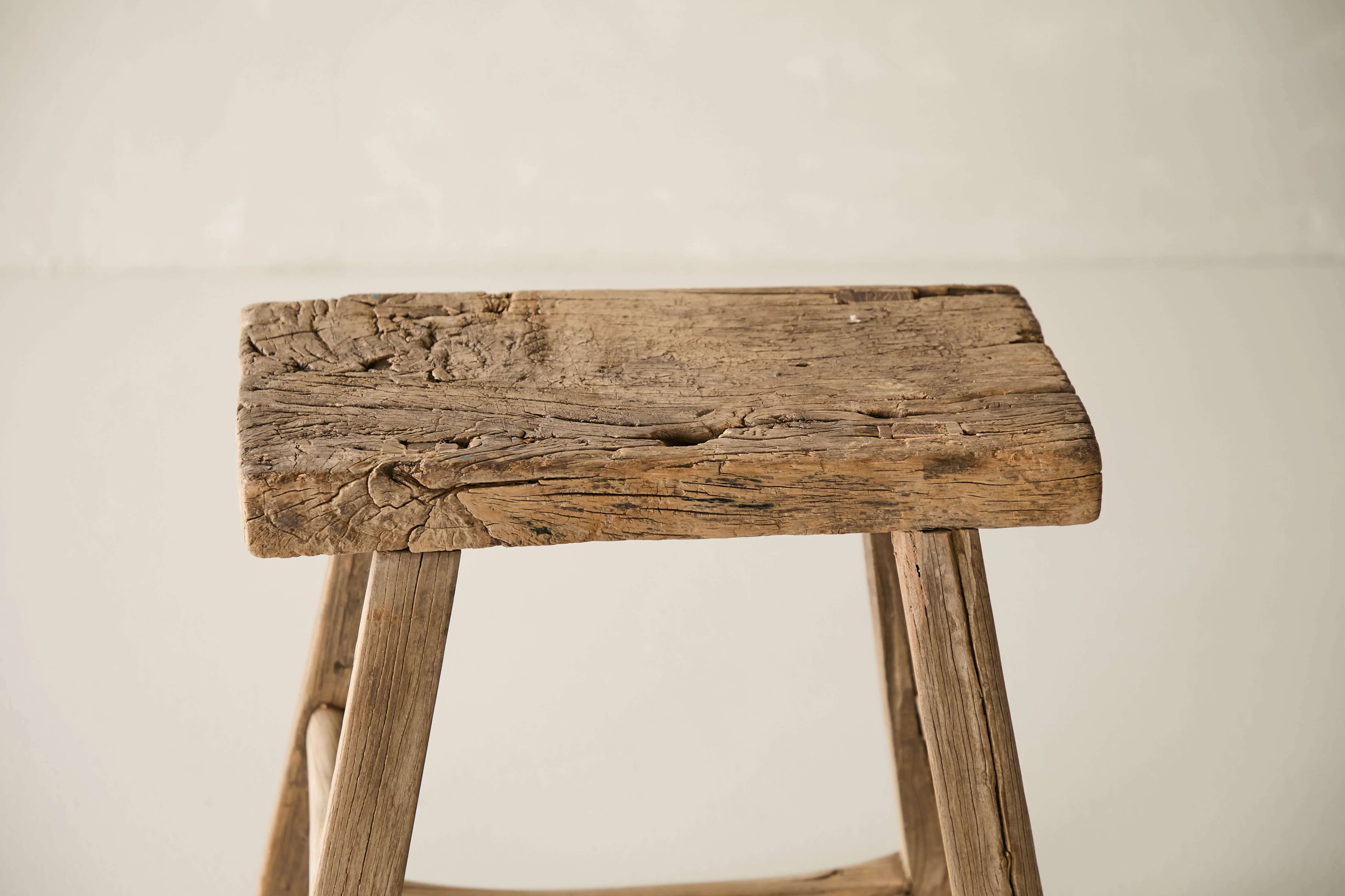 Vintage Solid Elm Ranch Stool - Circa 1955 No. K6 - Image 2