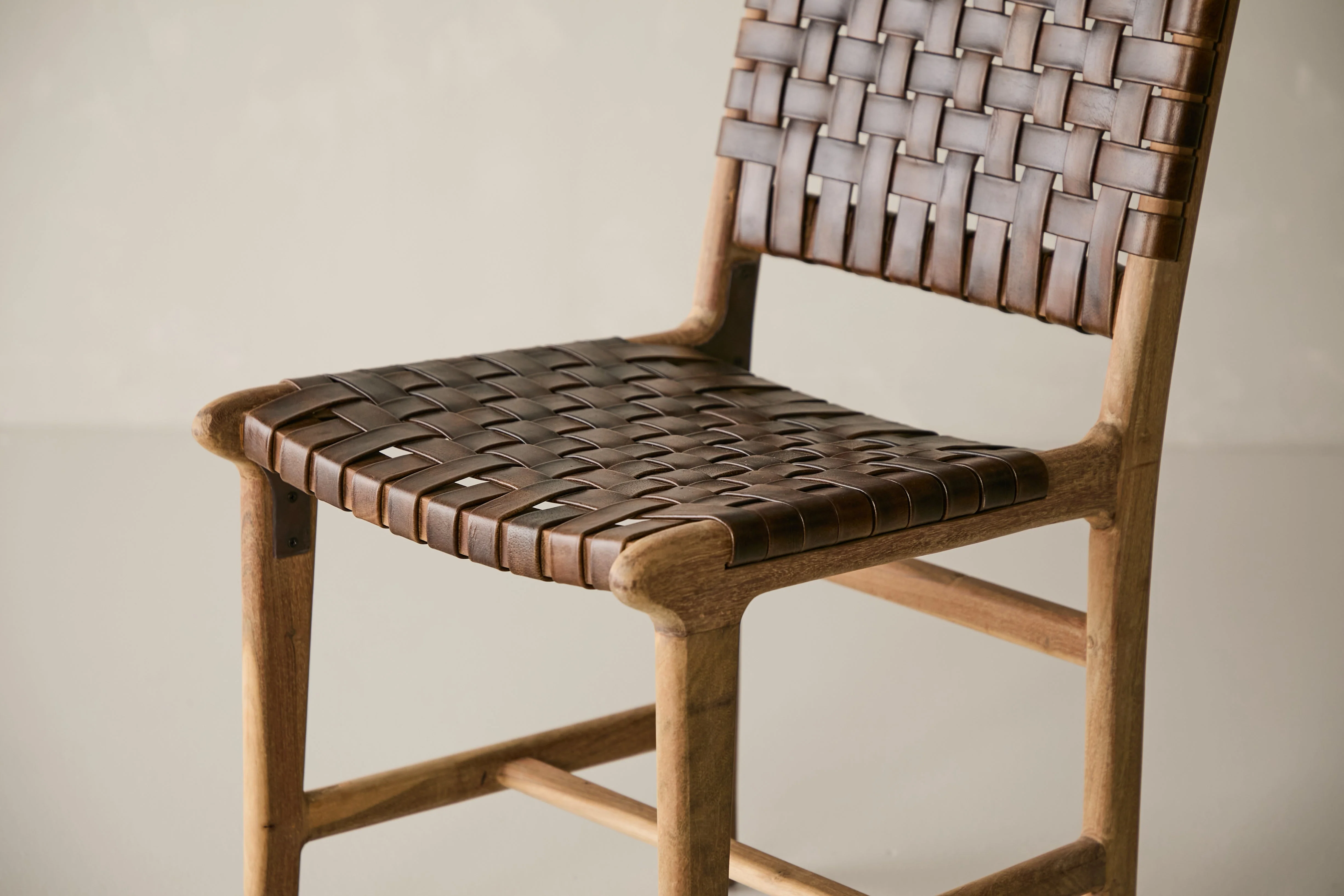 Trellis Dining Chair - Dark Brown Leather - Image 4