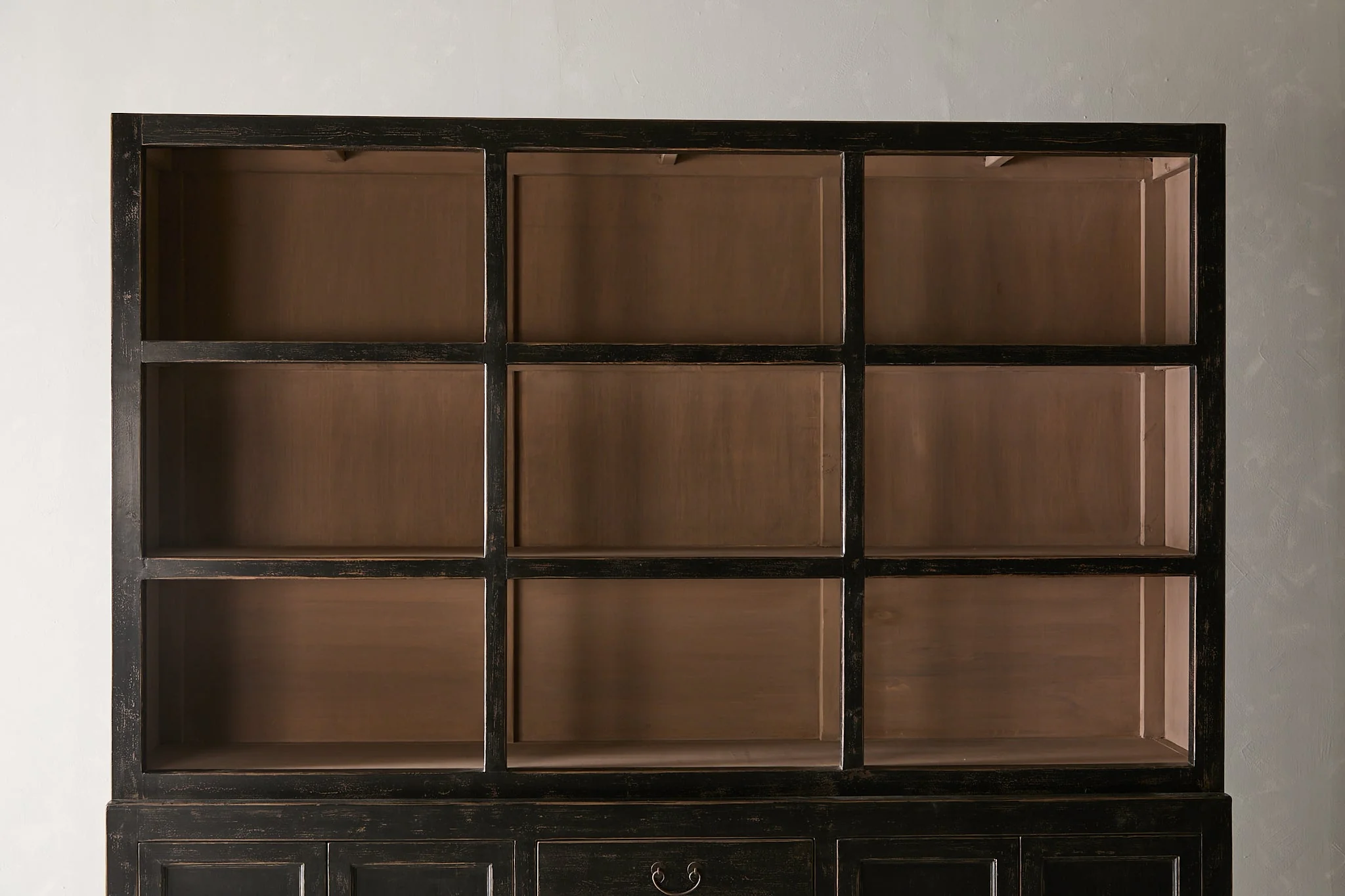 Nobu Two-Part Cabinet - Distressed Black - Image 3